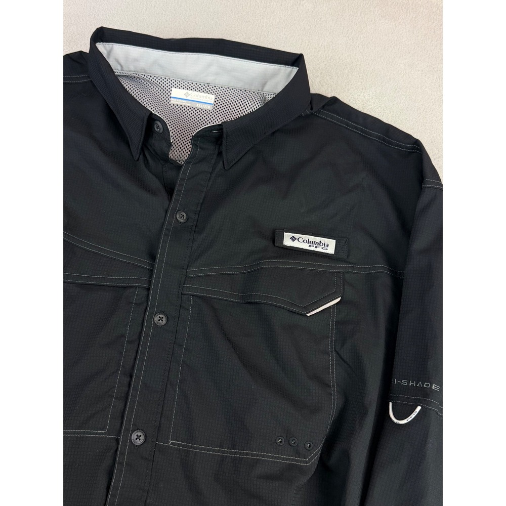 Columbia PFG Tamiami II Long Sleeve Fishing Shirt Mens XXL Black UPF 40 Ripstop
